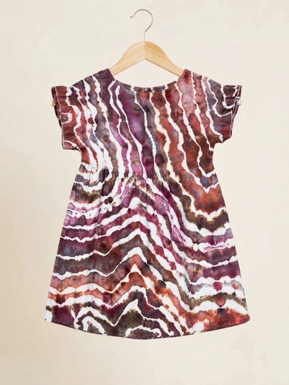 Ice Dyed Billabong Flutter Sleeve Dress
